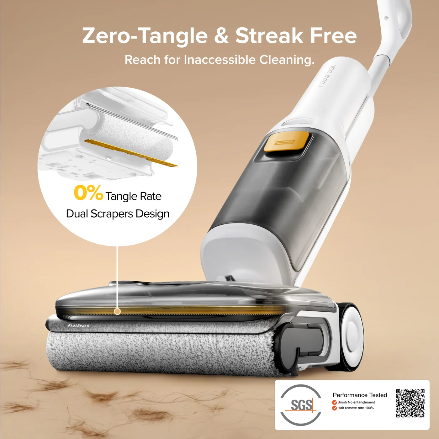 rockrobo f25 gt gen 2 smart wet dry vacuum with zero-tangle cleaning
