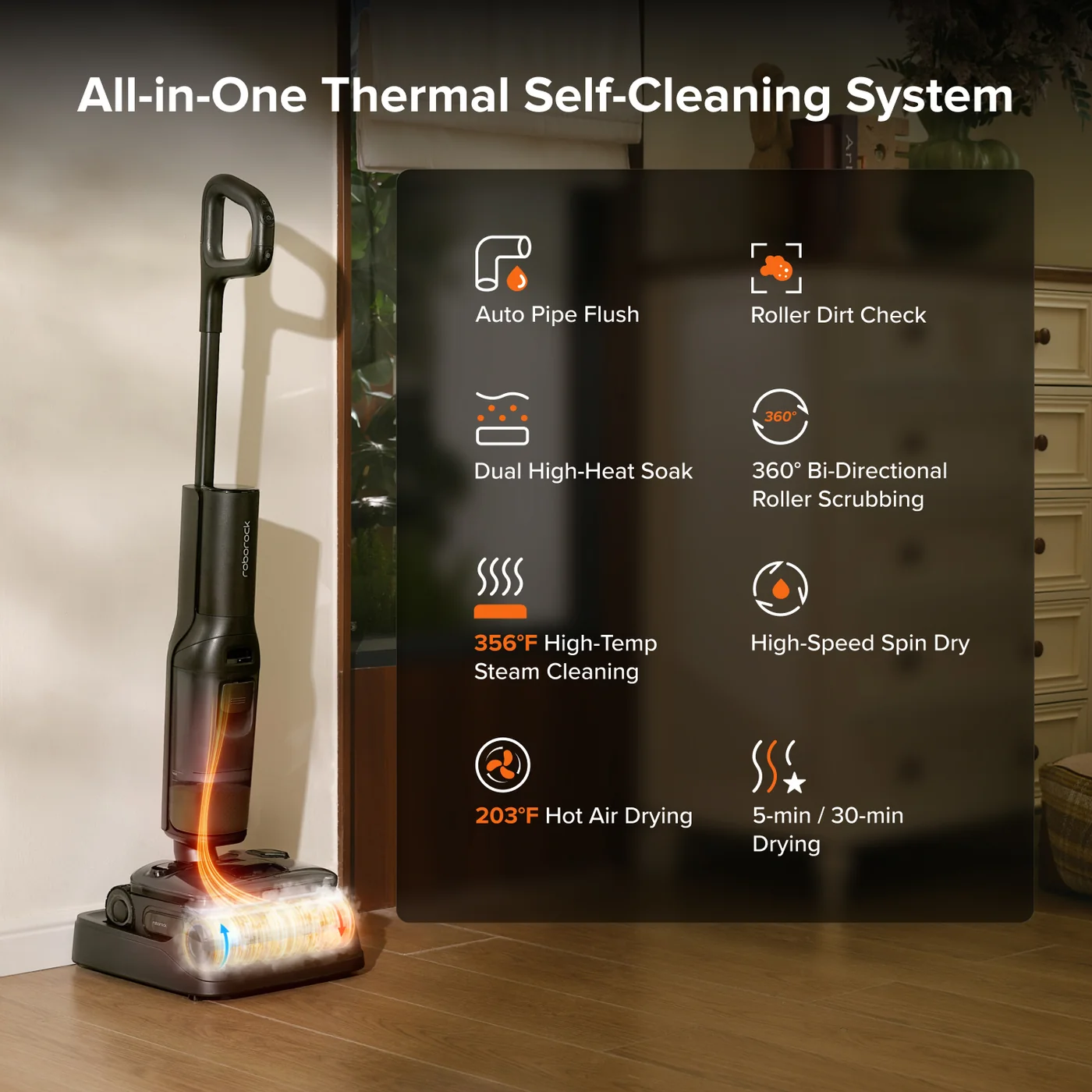 roborock f25 steam wet dry vacuum with steam and high temperature se